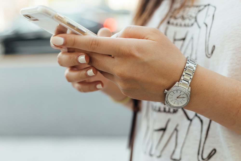 A person holding a smartphone